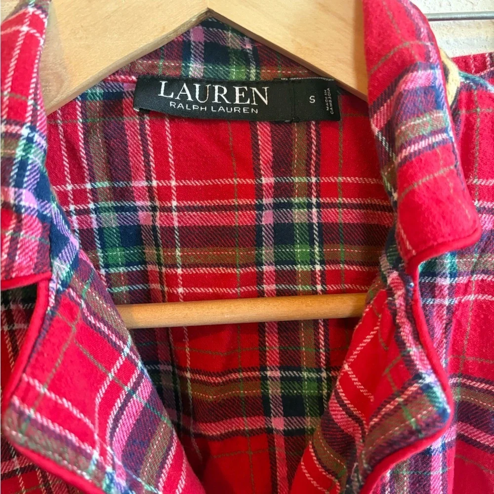 Ralph Lauren Red Green Plaid Flannel Pajama Set Size Small